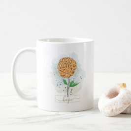 Orange Vattenfärgen Flower Hope Coffee Mugg