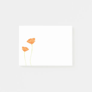 Orange vattenfärgKalifornien vallmor Post-it Block