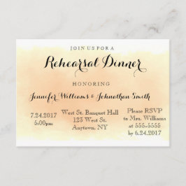 Orange vattenfärgrepetition middaginbjudningar inbjudningar