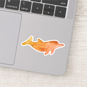 Orange Vattenfärgsdelfin Klistermärken