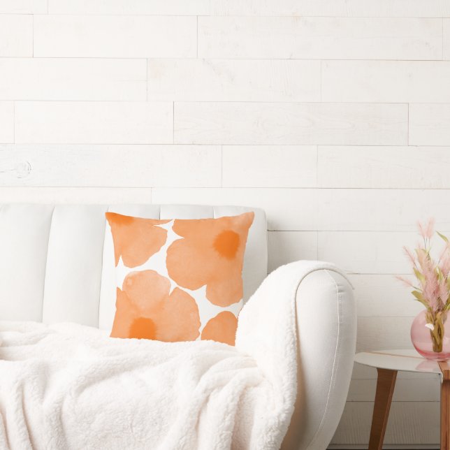 Orange Vattenfärgsdiskett 3 Kudde (Soffa)