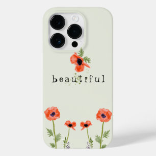 Orange Vattenfärgsfärg Blommigt med Namn