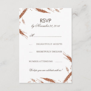 Orange Vete Höst Bröllop RSVP Inbjudningar