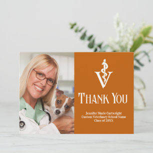 Orange Veterinarian Office Photo Anpassade Tack Kort