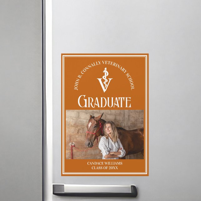 Orange Veterinary School Photo Studenten Magnet (Skapare uppladdad)