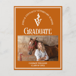 Orange Veterinary School Photo Studenten Vykort