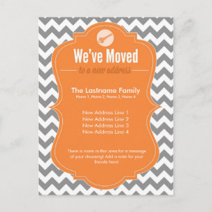 Orange vi har flyttatadressändringvykort meddelande vykort