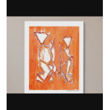 Orange Vibrant Poppar Konst Abstrakt Målning