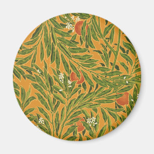 Orange vid Vintagen Tapet vid Mönster Art nouveau Magnet