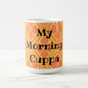 Orange Vintage Morgon Cuppa Coffee Kopp