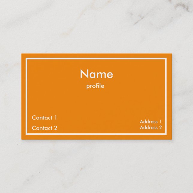 orange visitkort (Framsida)