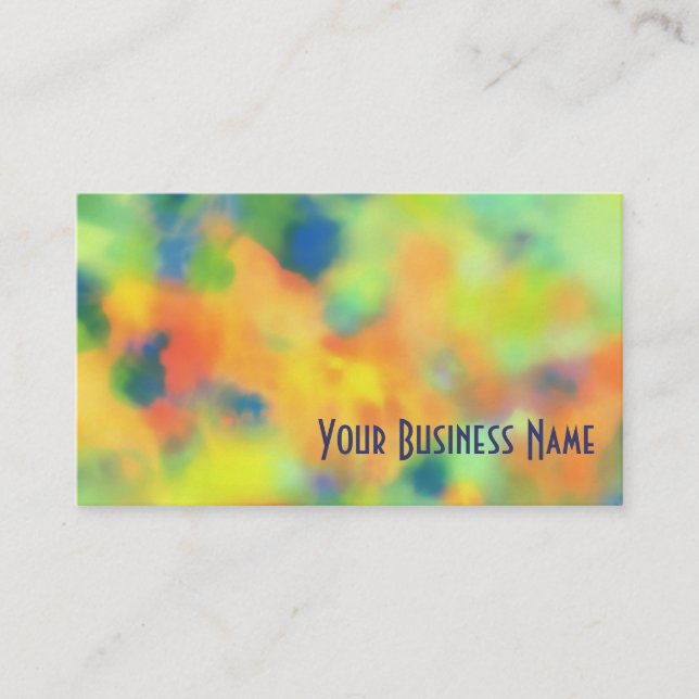 Orange visitkort för blåttgröntabstrakt (Framsida)