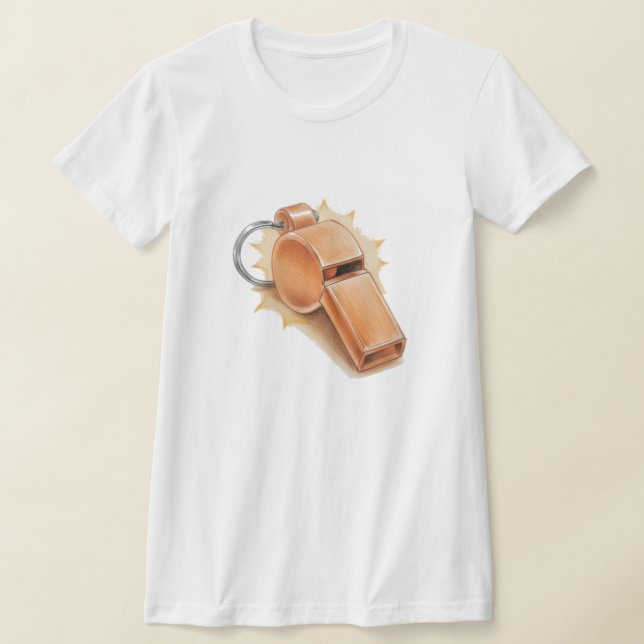 Orange visselpipa dam T Shirt (Laydown)