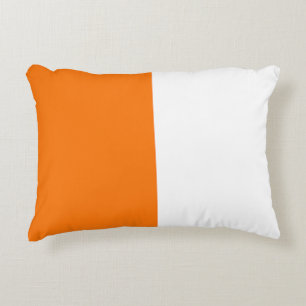 Orange Vit 2 Färg tondelande halv uppdelning Prydnadskudde