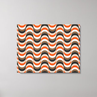 Orange, vit, brun Retro Femty Abstrakt Art Canvastryck