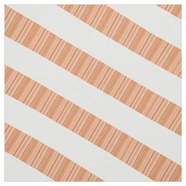 Orange Vit diagonal Modern Rand Fabric Tyg (Provkarta)