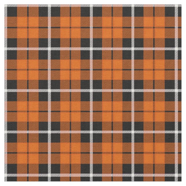 Orange vit för djup höst/svartrand tyg (Närbild)