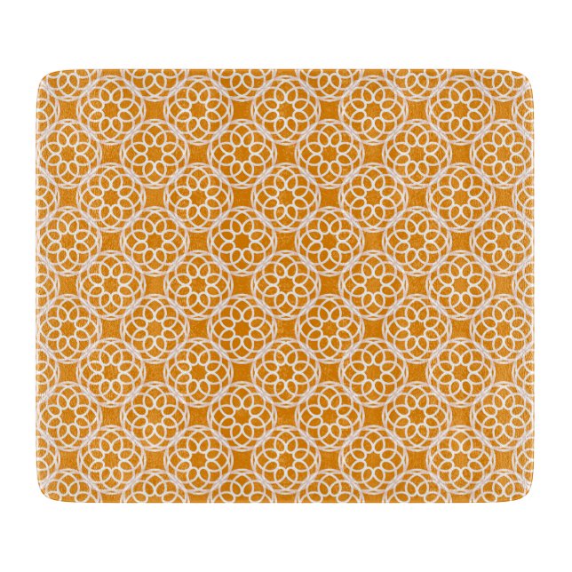 Orange Vit Geometrisk Sömlös Mönster (Framsidan)