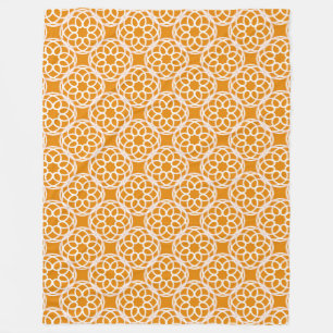 Orange Vit geometrisk sömlös Mönster Fleecefilt