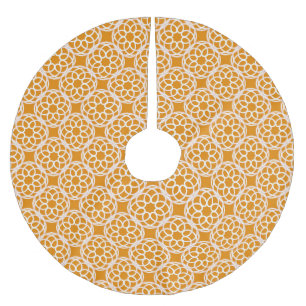 Orange Vit geometrisk sömlös Mönster Julgransmatta Borstad Polyester