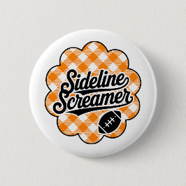 Orange & Vit Gingham Matchdag Fotboll Knapp