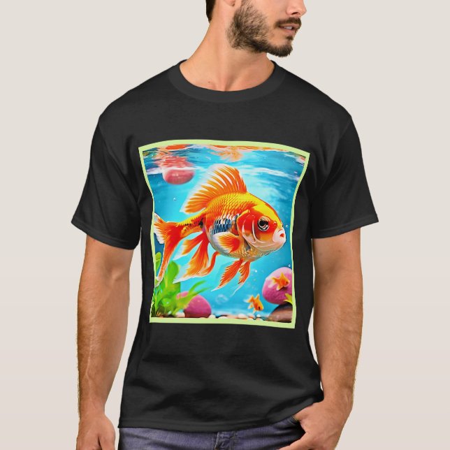Orange Vit Guldfisk T Shirt (Framsida)