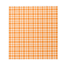 Orange Vit Karomott Mönster Anteckningsblock