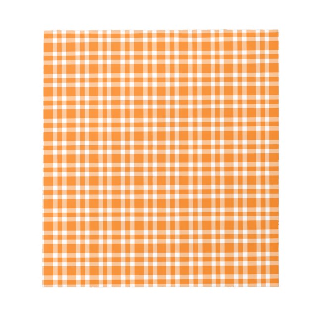 Orange Vit Karomott Mönster Anteckningsblock (Framsida)