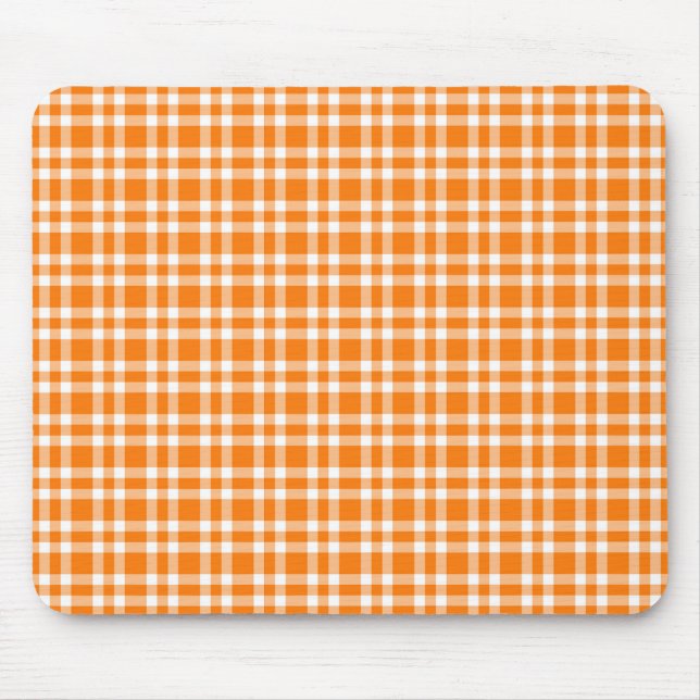 Orange Vit Karomott Mönster Musmatta (Framsidan)