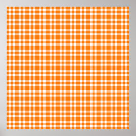 Orange Vit Karomott Mönster Poster