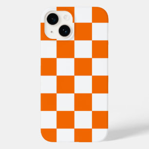 Orange Vit kontroll Mönster iphone case