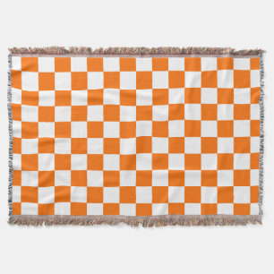 Orange Vit kontrollerad Mönster Filt