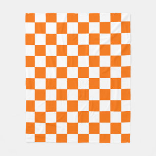 Orange Vit kontrollerad Mönster Fleecefilt