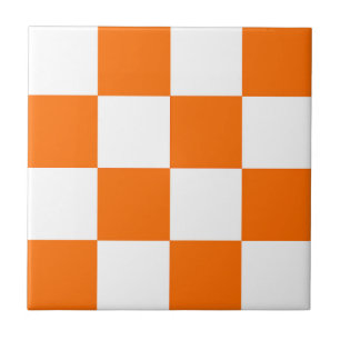 Orange Vit kontrollerad Mönster Kakelplatta