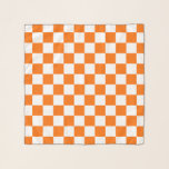 Orange Vit kontrollerad Mönster Sjal<br><div class="desc">Orange- och vitkontrollsrutor för geometriska rutor Mönster design</div>