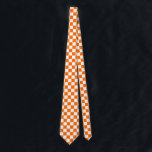 Orange Vit kontrollerad Mönster Slips<br><div class="desc">Orange- och vitkontrollsrutor för geometriska rutor Mönster design</div>