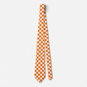 Orange Vit kontrollerad Mönster Slips