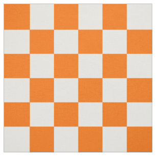 Orange Vit kontrollerad Mönster Tyg