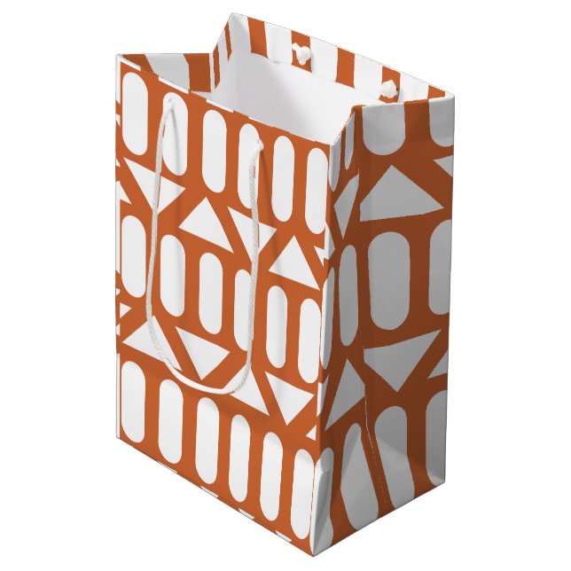 Orange Vit modern geometrisk (Framsidan Vinklad)
