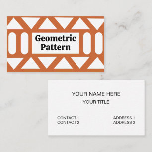 Orange Vit modern geometrisk Visitkort