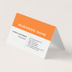 Orange Vit modern minimalistisk Visitkort