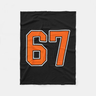 Orange Vit Nummer 67 Tröja Spelaruniform #67  Fleecefilt