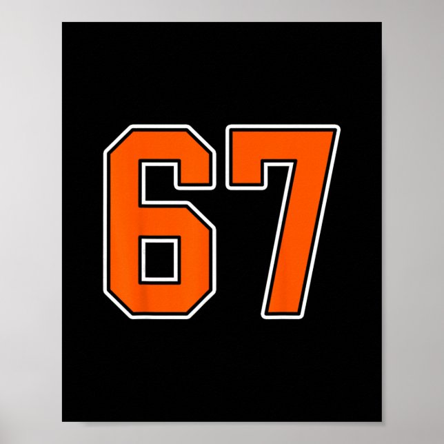 Orange Vit Nummer 67 Tröja Spelaruniform #67  Poster (Framsidan)