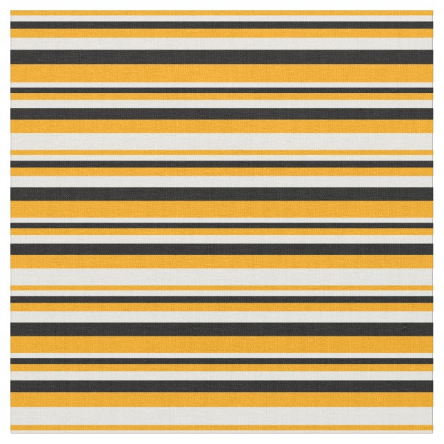 Orange, Vit och Svart Färgad Mönster stripe Tyg (Närbild)