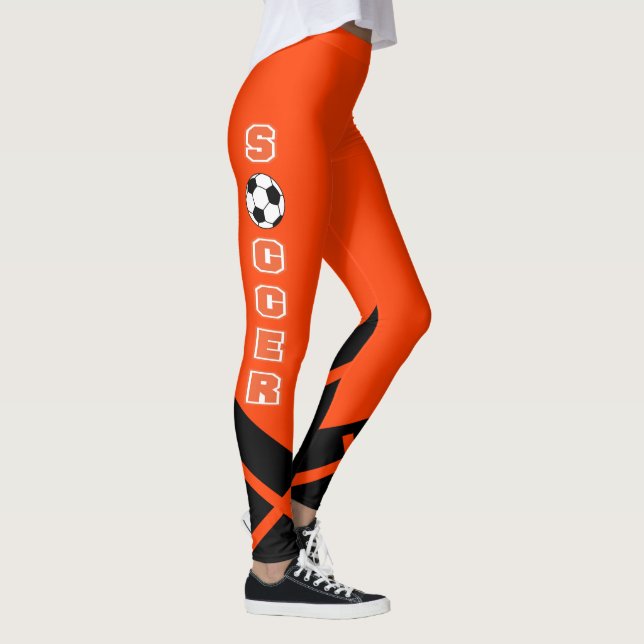 Orange-, vit- och svartfotbollspelare leggings (Höger)