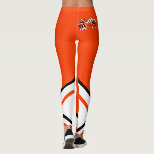 Orange-, vit- och svarthejaklacksledaremegafon leggings