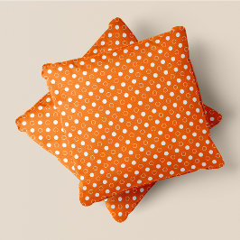 Orange & vit Retro Chic Polka dots Kudde