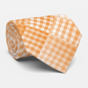 Orange Vit Rutig Abstrakt Mönster Slips
