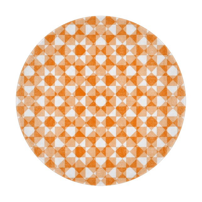 Orange Vit Rutig Diamant Plaid Mönster (Framsidan)