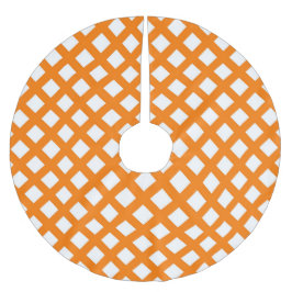 Orange Vit Rutig Diamantmönster Julgransmatta Borstad Polyester